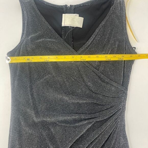 Tadashi Women's Surplice V-neck Ruched Metalic Maxi Dress Size Medium - Picture 8 of 9